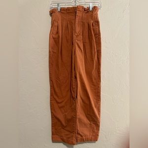 Women's Forever 21 Contemporary Chino Pants Orange Rust Scrunchy Waist Size S